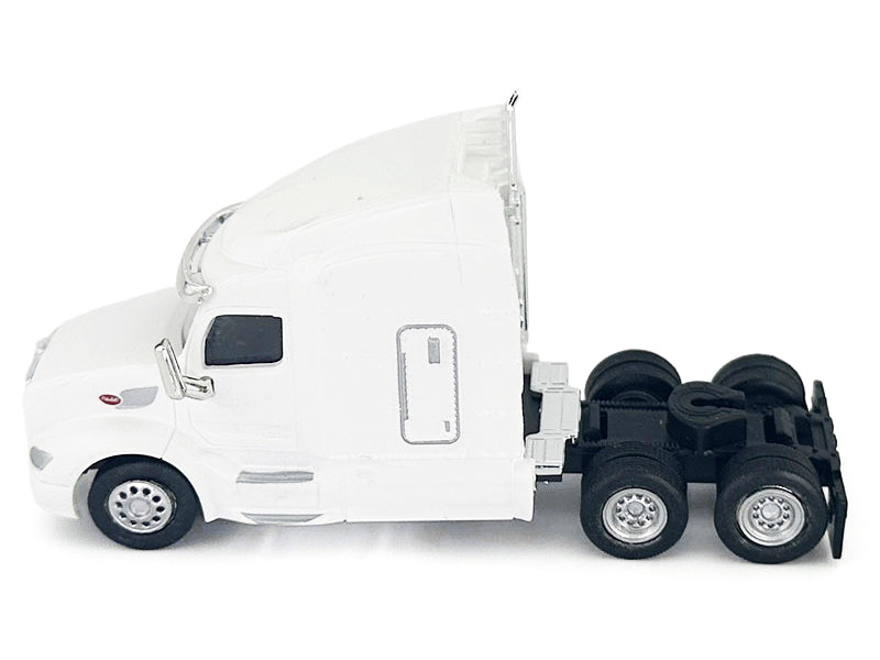 Peterbilt 579 Sleeper Cab White 1/87 (HO) Plastic Model Car by HO Logistics