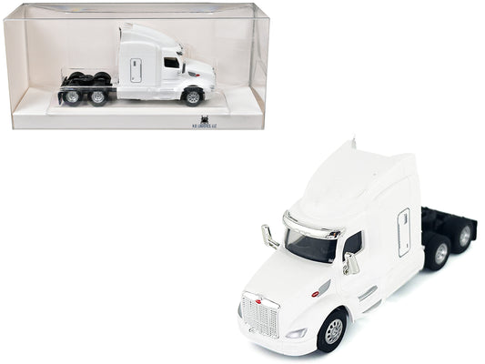 Peterbilt 579 Sleeper Cab White 1/87 (HO) Plastic Model Car by HO Logistics