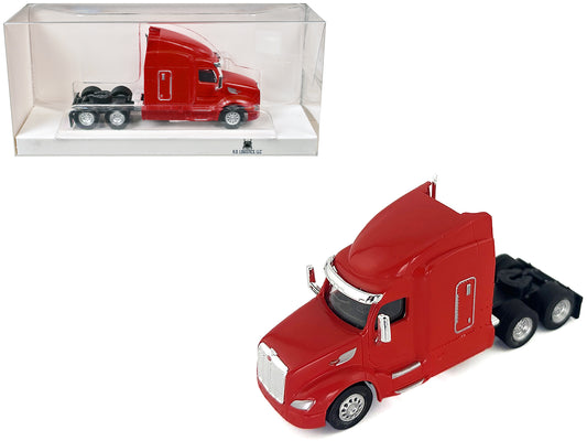 Peterbilt 579 Sleeper Cab Red 1/87 (HO) Plastic Model Car by HO Logistics