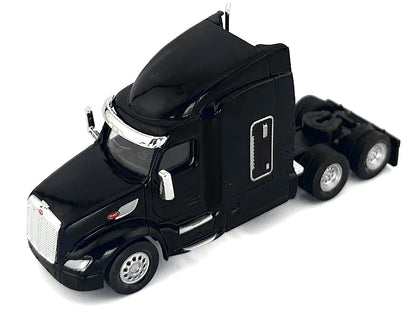 Peterbilt 579 Sleeper Cab Black 1/87 (HO) Plastic Model Car by HO Logistics-DiecastModeler.com
