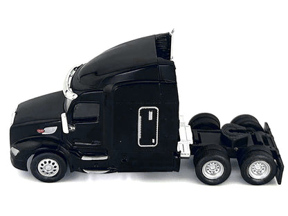 Peterbilt 579 Sleeper Cab Black 1/87 (HO) Plastic Model Car by HO Logistics