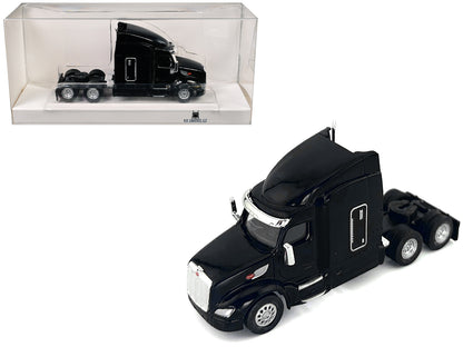Peterbilt 579 Sleeper Cab Black 1/87 (HO) Plastic Model Car by HO Logistics-DiecastModeler.com