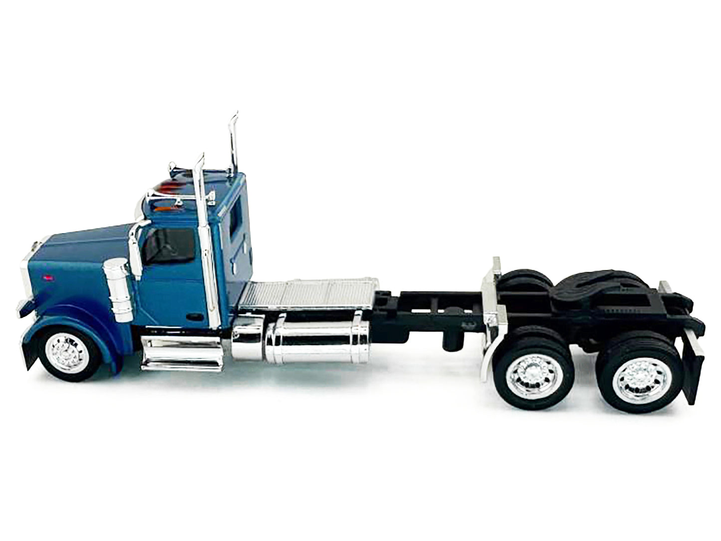 Peterbilt 589 2-Axel Day Cab Blue Metallic 1/87 (HO) Plastic Model Car by HO Logistics