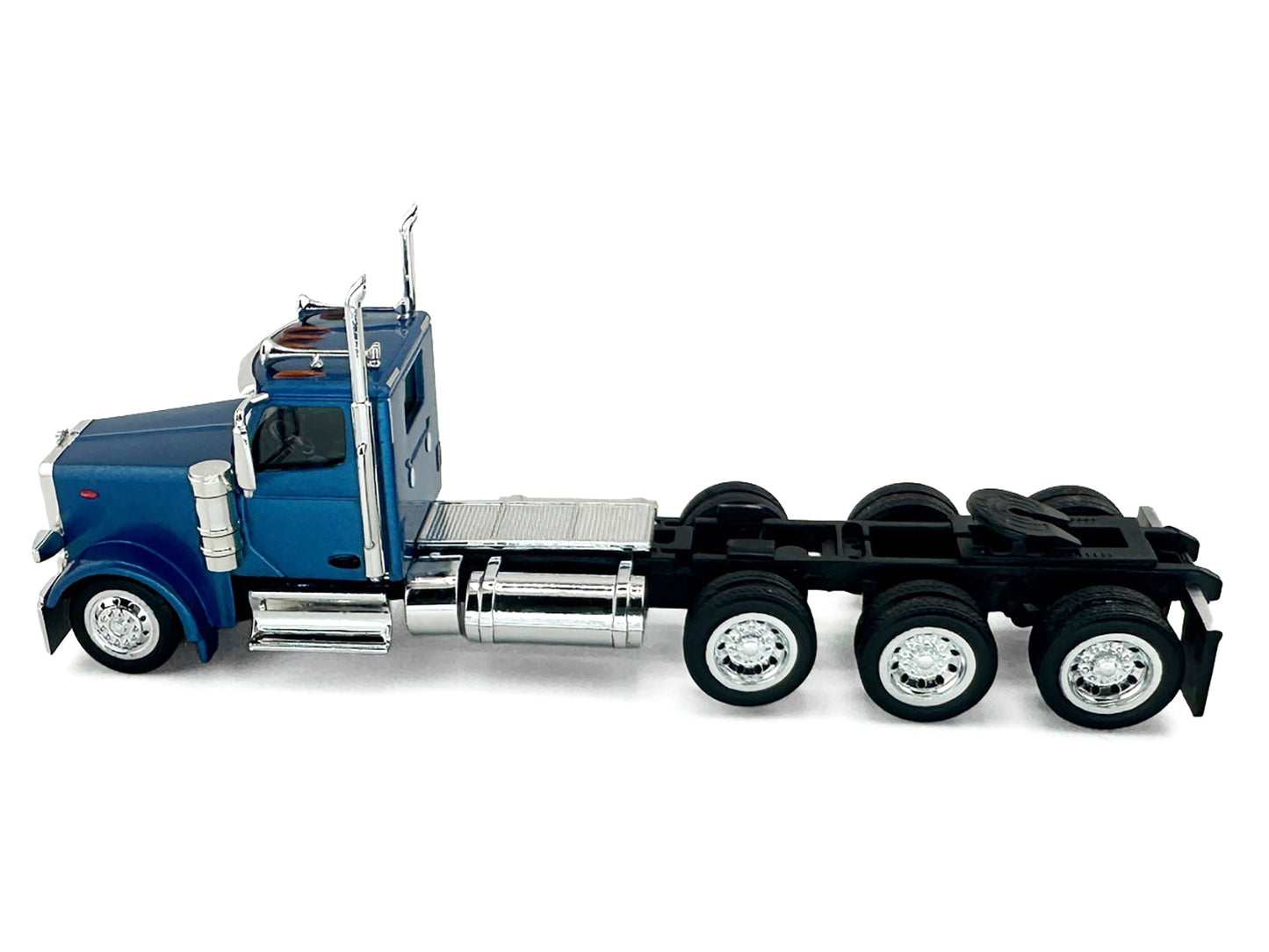 Peterbilt 589 3-Axel Day Cab Blue Metallic 1/87 (HO) Plastic Model Car by HO Logistics