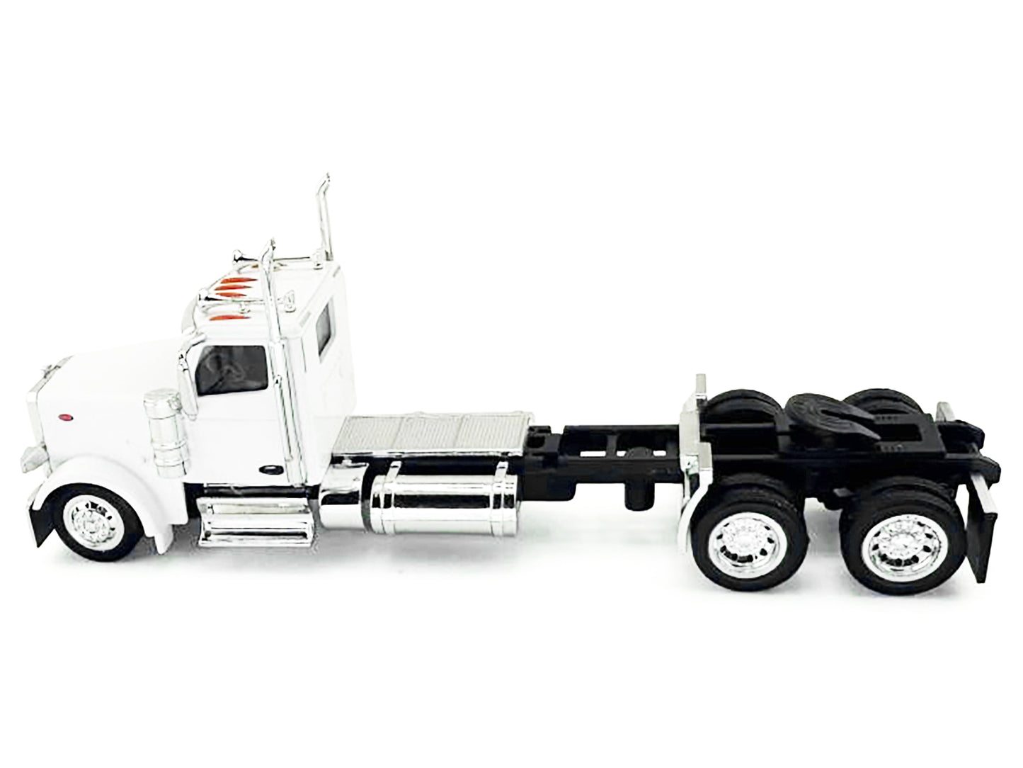 Peterbilt 589 2-Axel Day Cab White 1/87 (HO) Plastic Model Car by HO Logistics