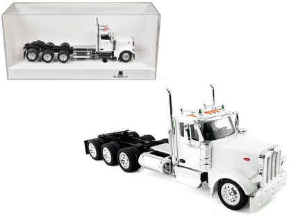 Peterbilt 589 3-Axel Day Cab White 1/87 (HO) Plastic Model Car by HO Logistics-DiecastModeler.com