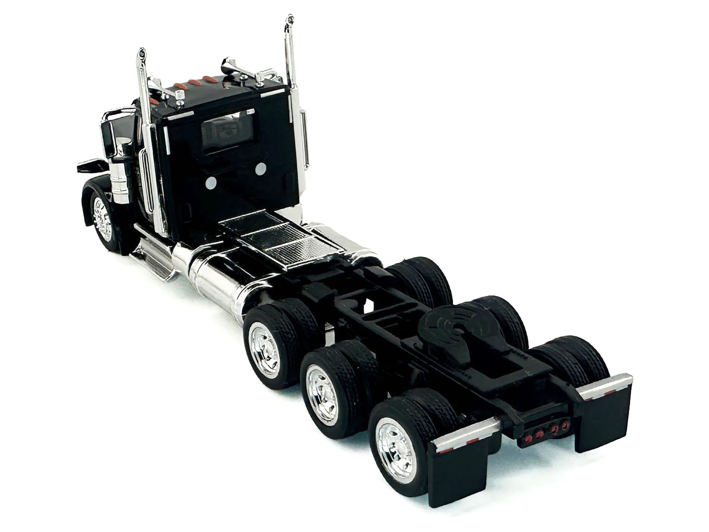 Peterbilt 589 3-Axel Day Cab Black 1/87 (HO) Plastic Model Car by HO Logistics