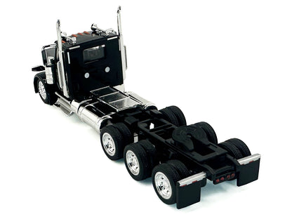 Peterbilt 589 3-Axel Day Cab Black 1/87 (HO) Plastic Model Car by HO Logistics