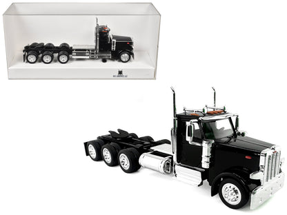 Peterbilt 589 3-Axel Day Cab Black 1/87 (HO) Plastic Model Car by HO Logistics
