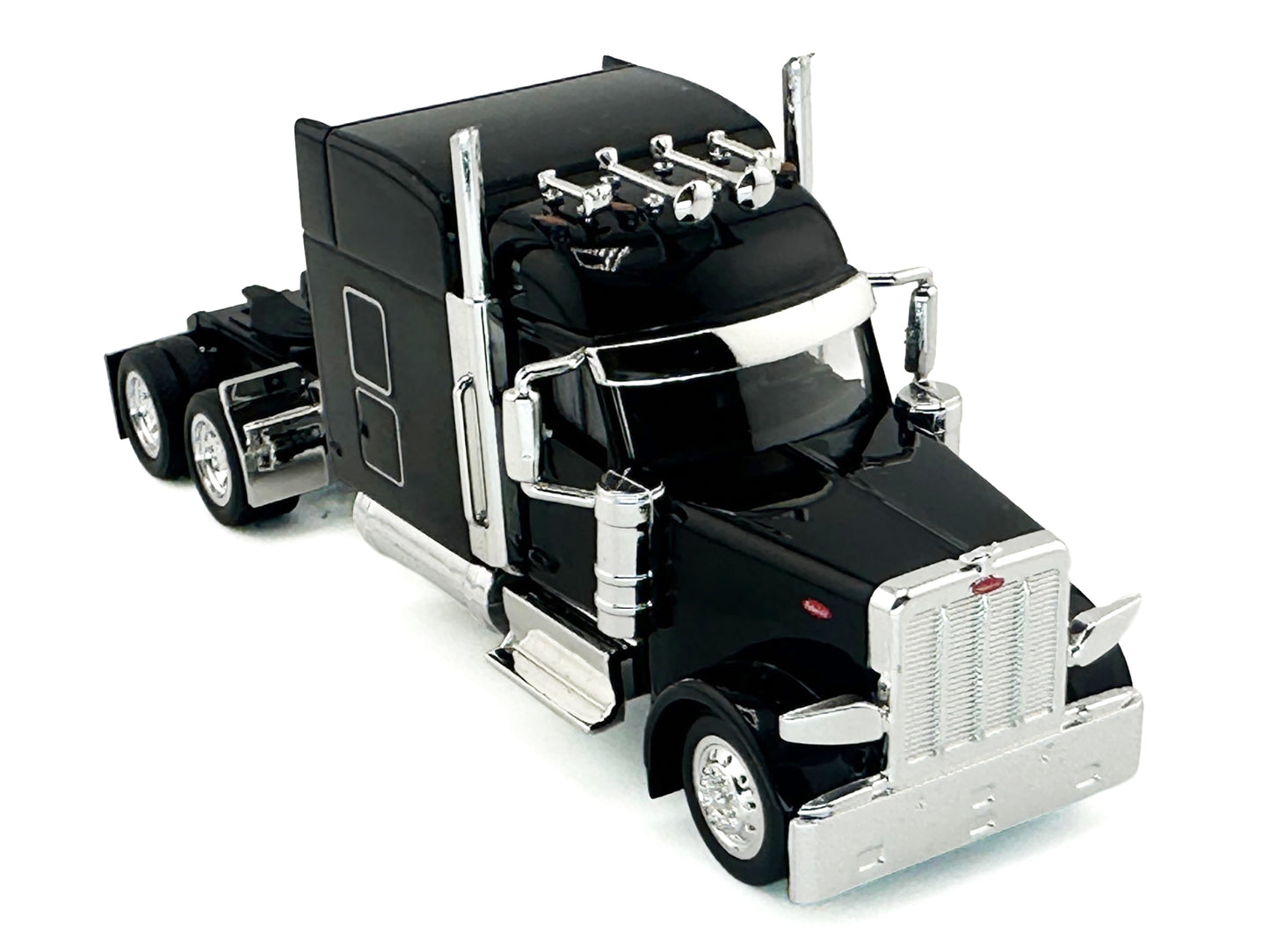 Peterbilt 589 with Stand Up Sleeper Cab Black 1/87 (HO) Plastic Model Car by HO Logistics-DiecastModeler.com