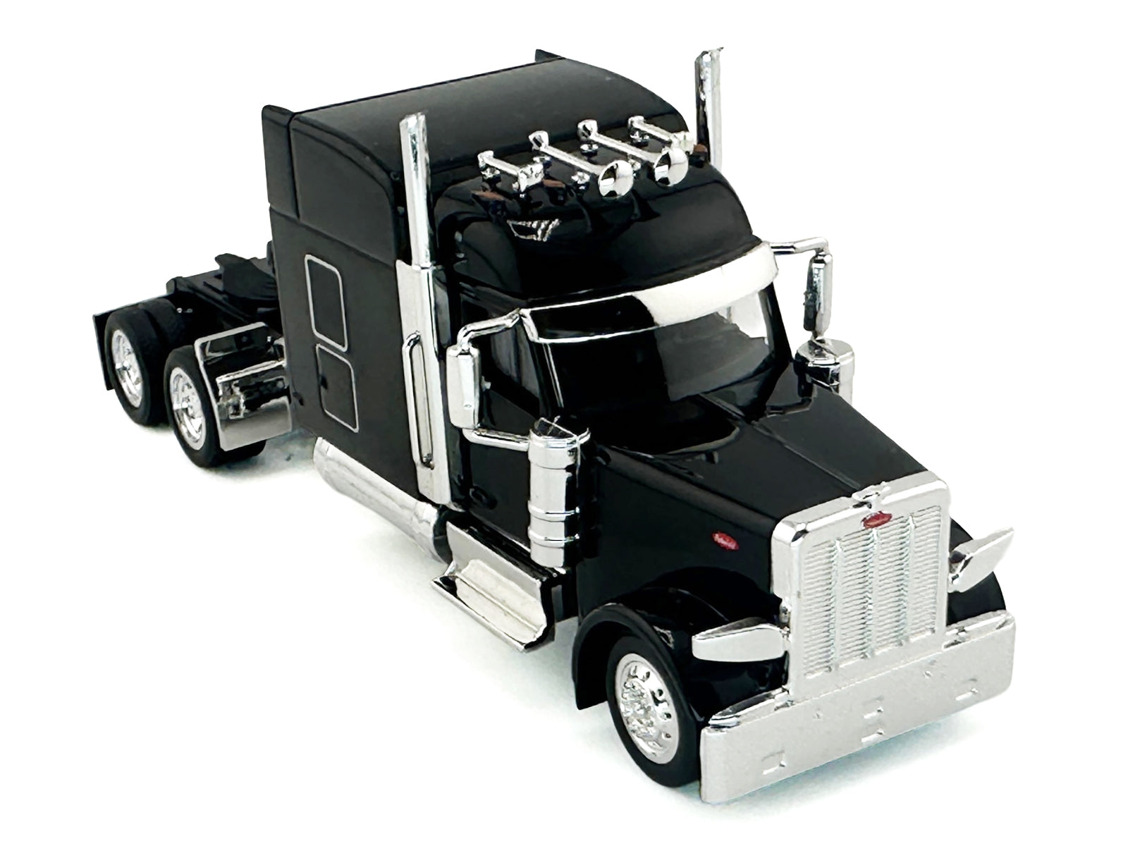 Peterbilt 589 with Stand Up Sleeper Cab Black 1/87 (HO) Plastic Model Car by HO Logistics-DiecastModeler.com