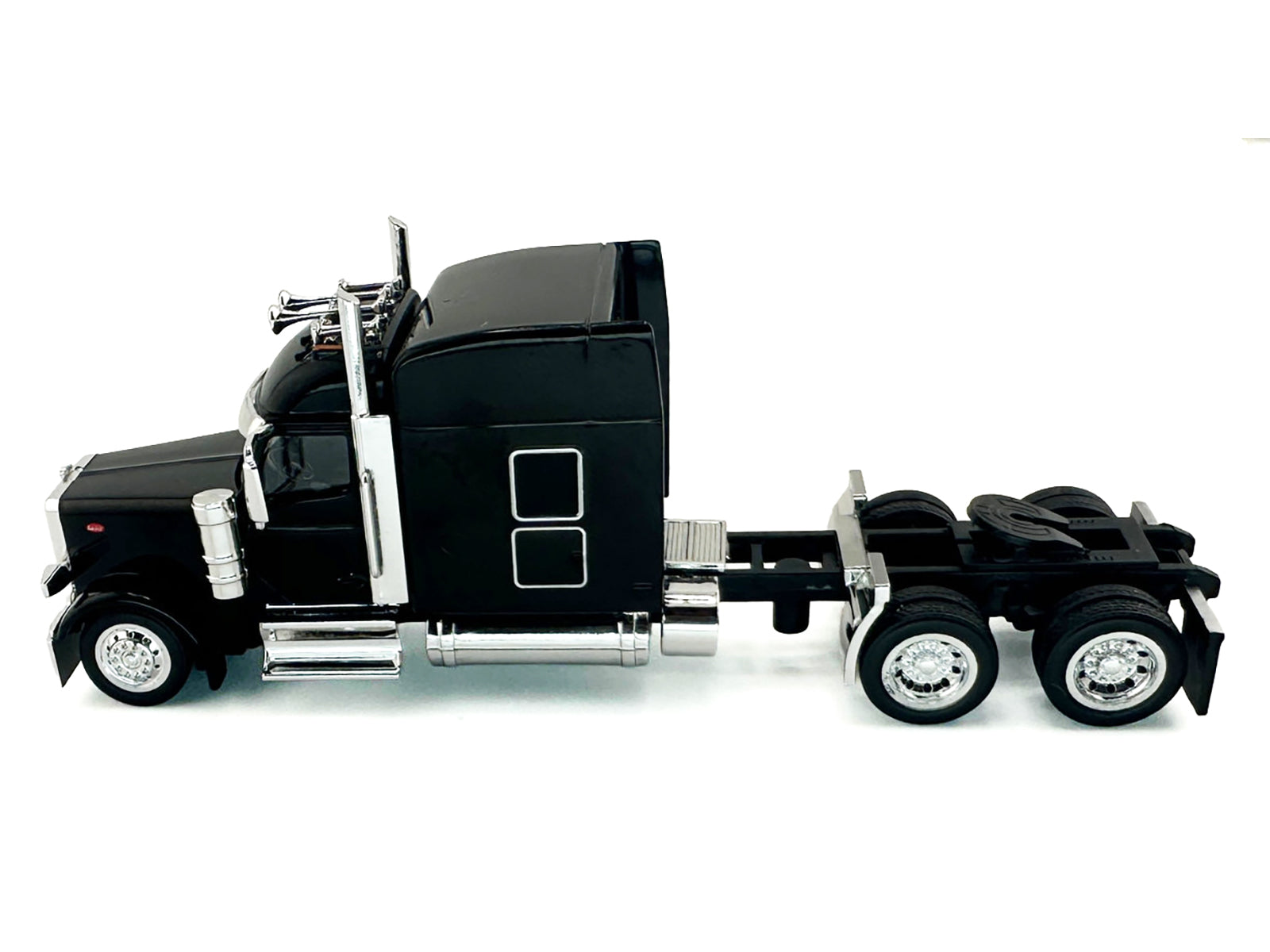 Peterbilt 589 with Stand Up Sleeper Cab Black 1/87 (HO) Plastic Model Car by HO Logistics-DiecastModeler.com