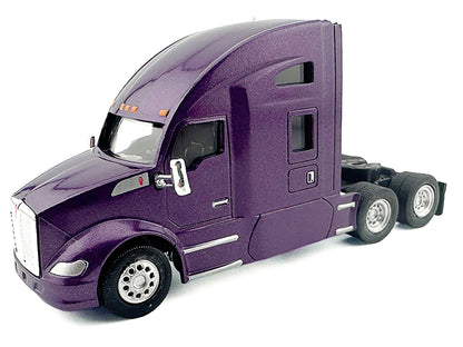 Kenworth T680 Sleeper Cab Purple Metallic 1/87 (HO) Plastic Model Car by HO Logistics