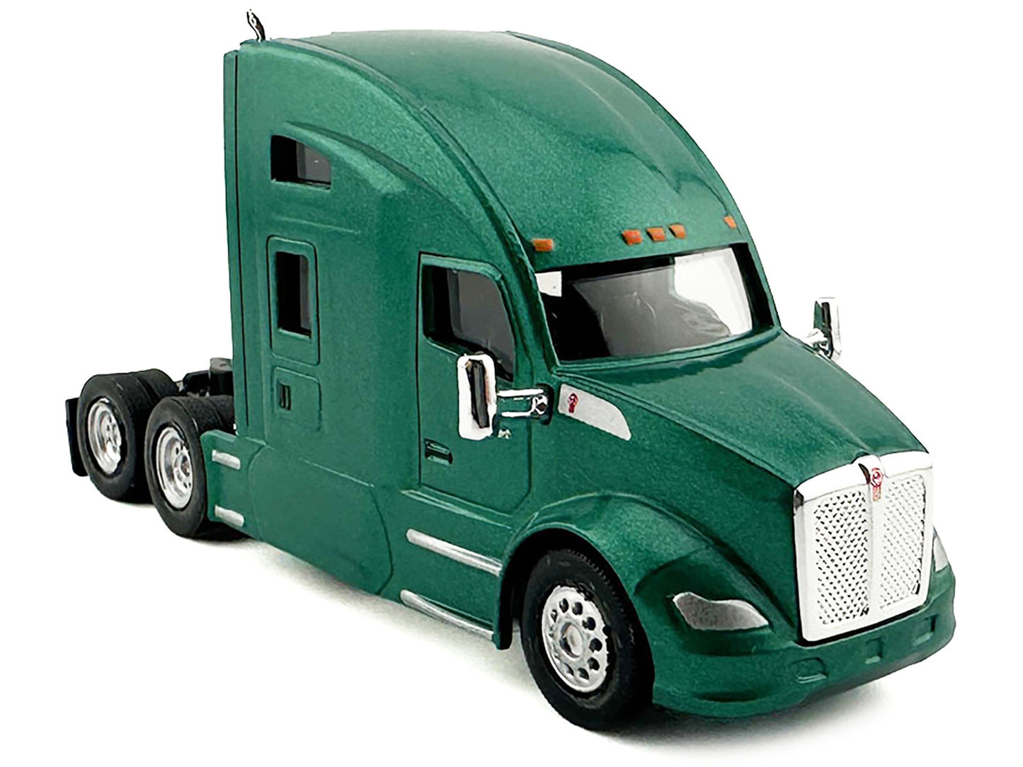Kenworth T680 Sleeper Cab Green Metallic 1/87 (HO) Plastic Model Car by HO Logistics