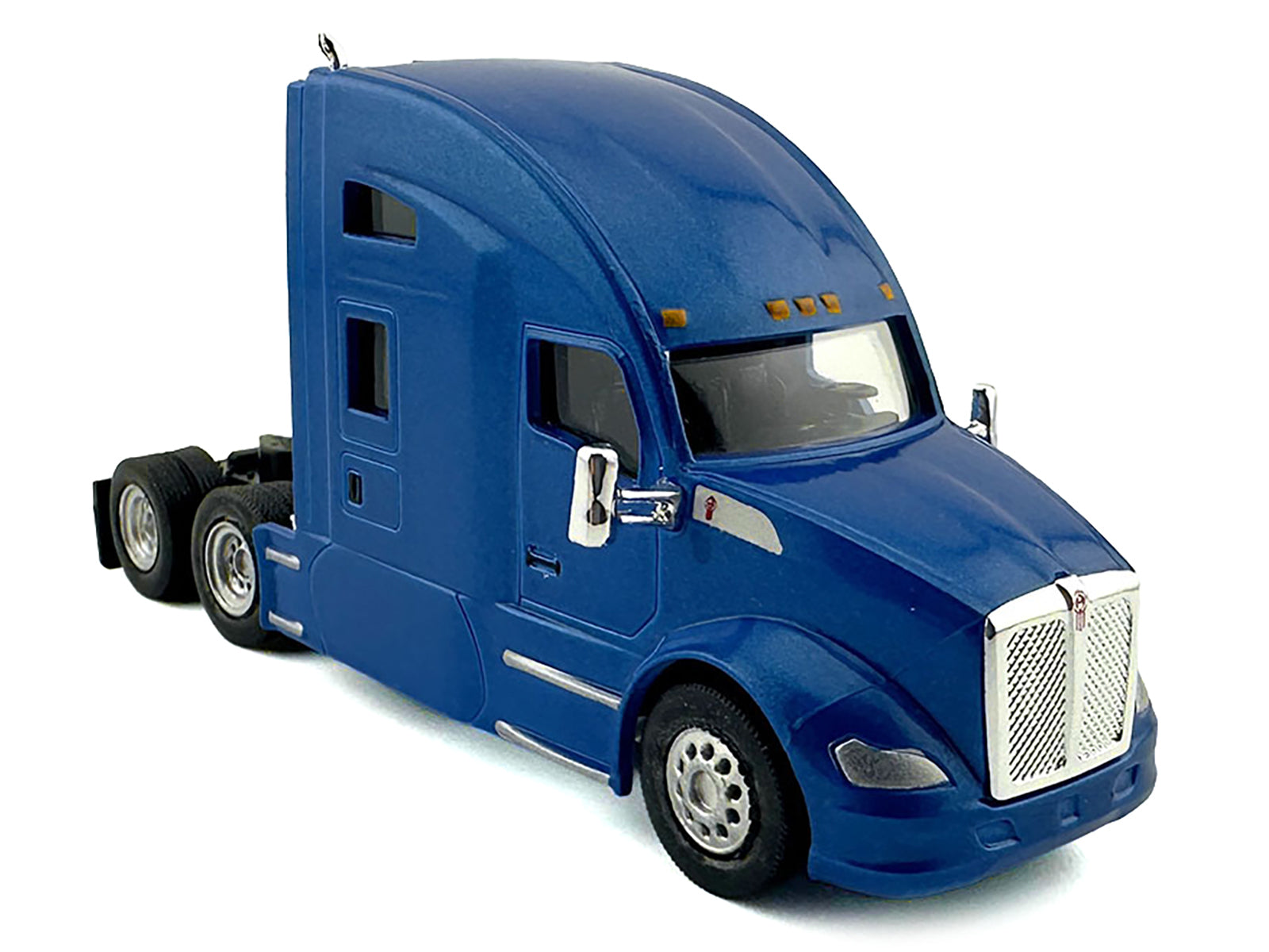 Kenworth T680 Sleeper Cab Blue Metallic 1/87 (HO) Plastic Model Car by HO Logistics-DiecastModeler.com