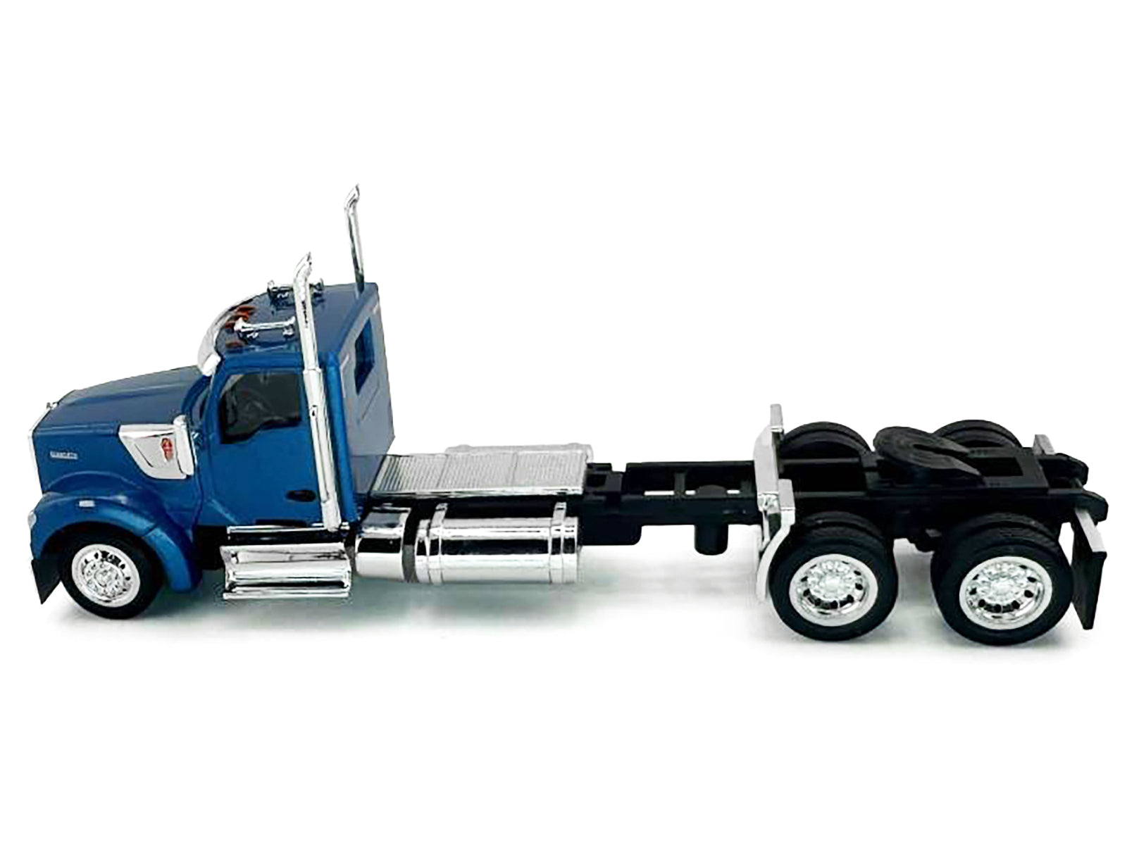 Kenworth W990 2-Axel Day Cab Blue Metallic 1/87 (HO) Plastic Model Car by HO Logistics-DiecastModeler.com