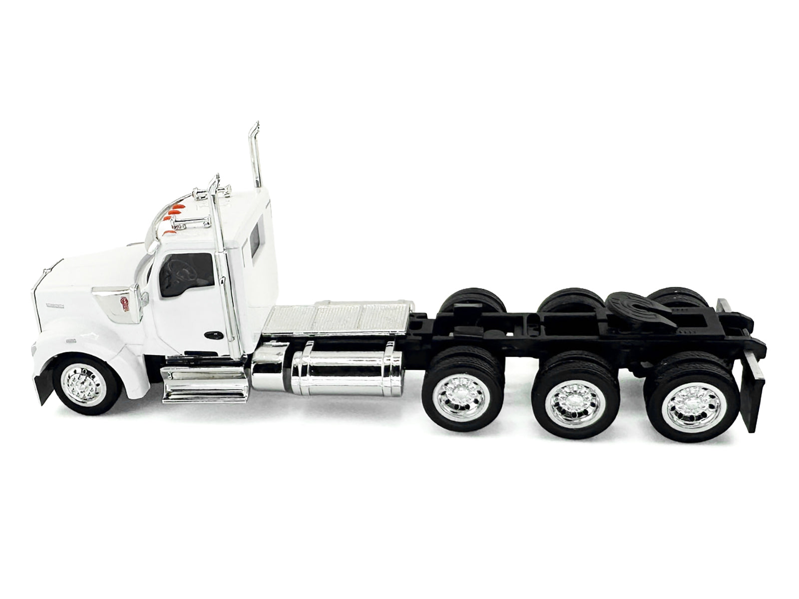 Kenworth W990 3-Axel Day Cab White 1/87 (HO) Plastic Model Car by HO Logistics-DiecastModeler.com