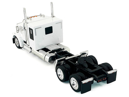 Kenworth W990 with Flat Top Sleeper Cab White 1/87 (HO) Plastic Model Car by HO Logistics-DiecastModeler.com
