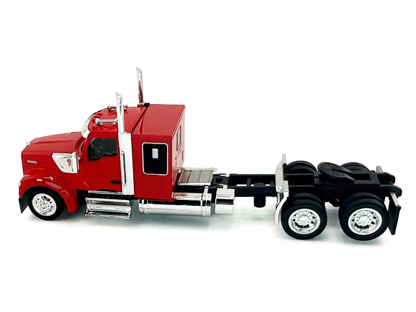 Kenworth W990 with Flat Top Sleeper Cab Red 1/87 (HO) Plastic Model Car by HO Logistics