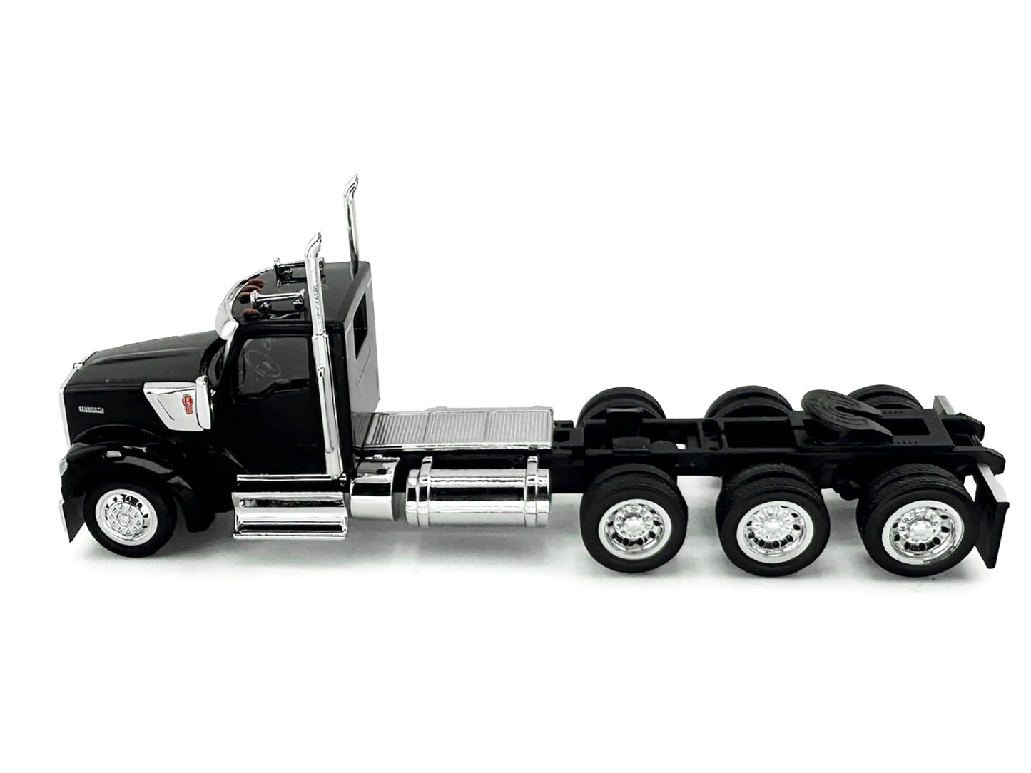 Kenworth W990 3-Axel Day Cab Black 1/87 (HO) Plastic Model Car by HO Logistics