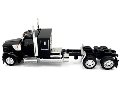 Kenworth W990 with Flat Top Sleeper Cab Black 1/87 (HO) Plastic Model Car by HO Logistics