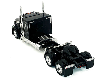 Kenworth W990 with Flat Top Sleeper Cab Black 1/87 (HO) Plastic Model Car by HO Logistics