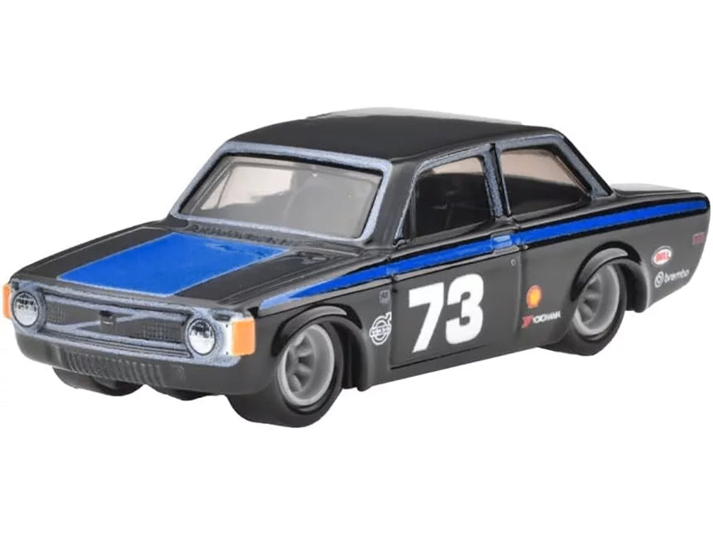 1973 Volvo 142 GL #73 Black with Blue Stripes and Hood "Boulevard" Series Diecast Model Car by Hot Wheels-DiecastModeler.com