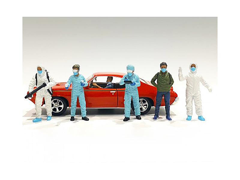 Hazmat Crew 6 piece Figurine Set for 1/24 Scale Models by American Diorama-DiecastModeler.com