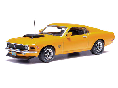 1970 Ford Mustang Boss 429 Bright Yellow with Black Hood Scoop 1/43 Diecast Model Car by IXO Models-DiecastModeler.com