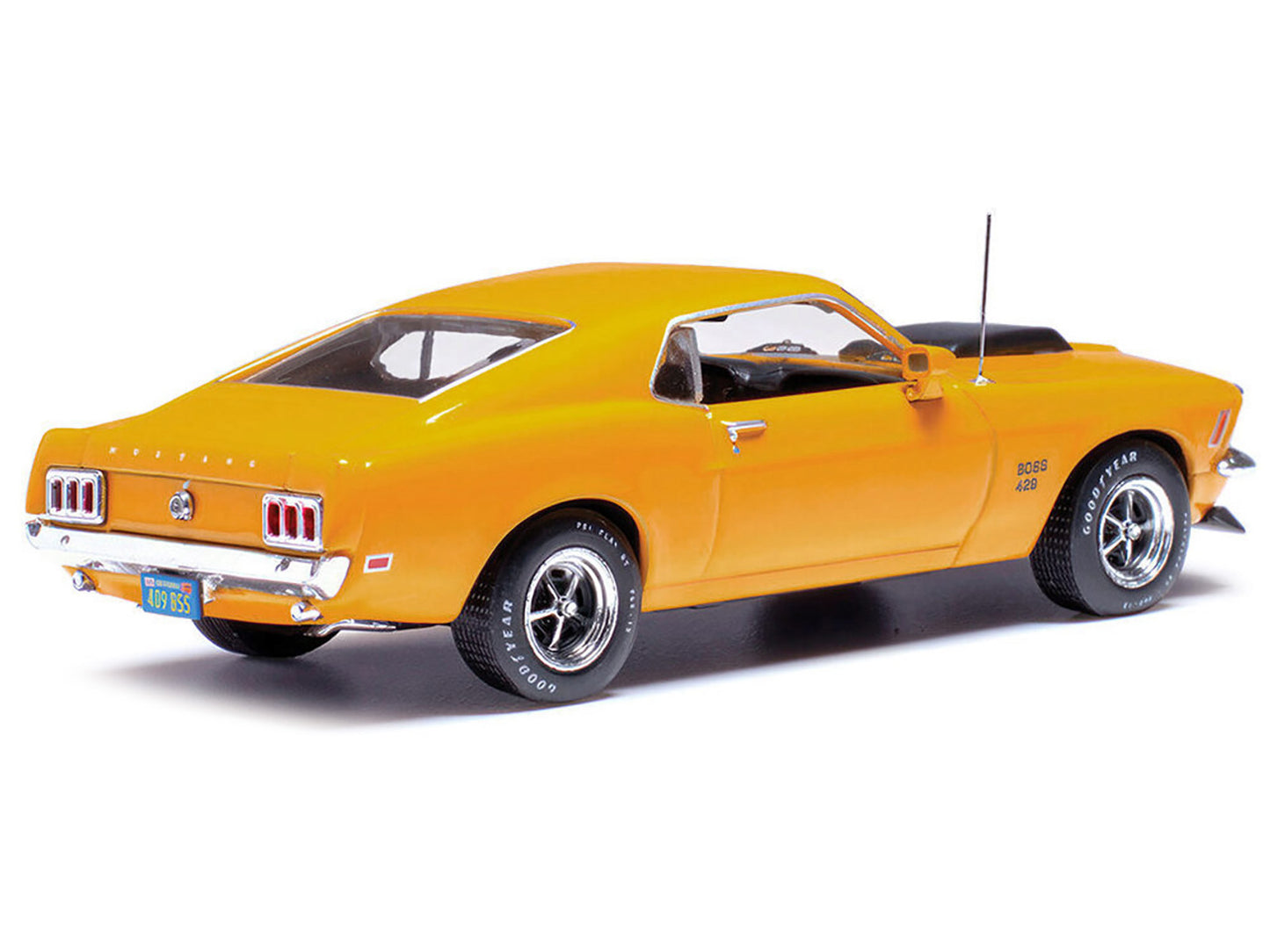 1970 Ford Mustang Boss 429 Bright Yellow with Black Hood Scoop 1/43 Diecast Model Car by IXO Models-DiecastModeler.com