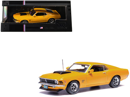 1970 Ford Mustang Boss 429 Bright Yellow with Black Hood Scoop 1/43 Diecast Model Car by IXO Models-DiecastModeler.com