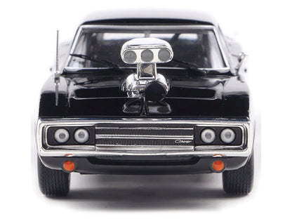 1970 Dodge Charger with Blown Engine Black 1/43 Diecast Model by IXO Models