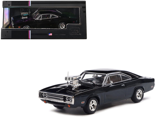 1970 Dodge Charger with Blown Engine Black 1/43 Diecast Model by IXO Models
