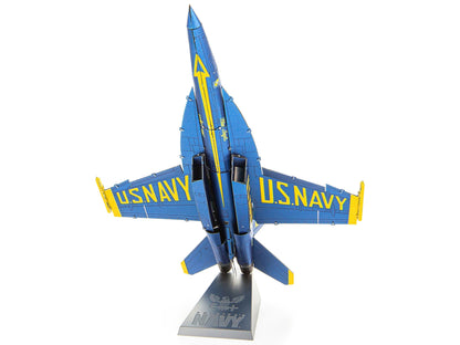 Model Kit Boeing F/A-18 Super Hornet Fighter Aircraft "Blue Angels #5" United States Navy (Challenging Difficulty) Steel Model by Metal Earth-DiecastModeler.com