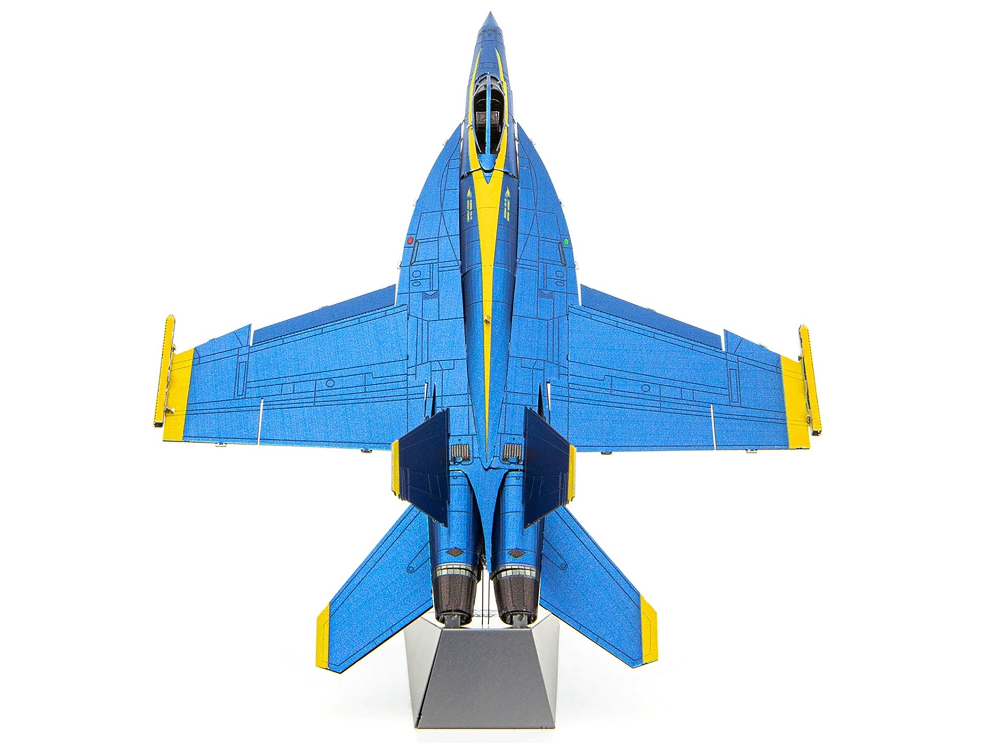 Model Kit Boeing F/A-18 Super Hornet Fighter Aircraft "Blue Angels #5" United States Navy (Challenging Difficulty) Steel Model by Metal Earth-DiecastModeler.com