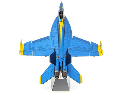 Model Kit Boeing F/A-18 Super Hornet Fighter Aircraft "Blue Angels #5" United States Navy (Challenging Difficulty) Steel Model by Metal Earth-DiecastModeler.com