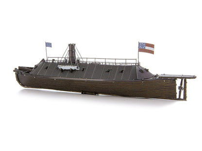 Model Kit USS Monitor and USS Merrimack Ironclad Warships "Battle of the Ironclads" (Challenging Difficulty) Steel Model by Metal Earth
