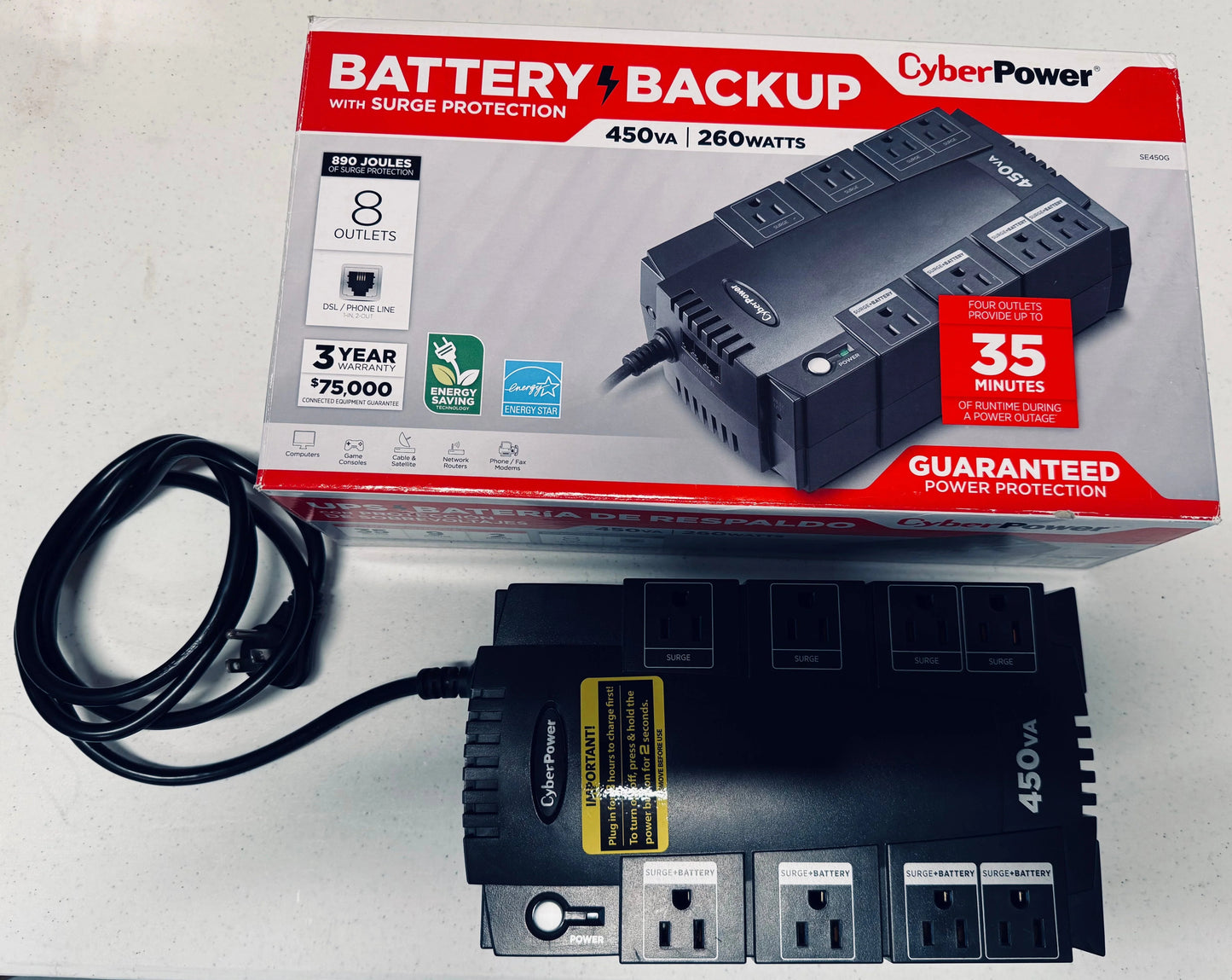 CyberPower Battery Backup 450VA-260Watts-DiecastModeler.com