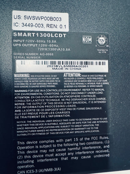 Tripp-Lite Battery Backup SMART 1300LCDT-DiecastModeler.com