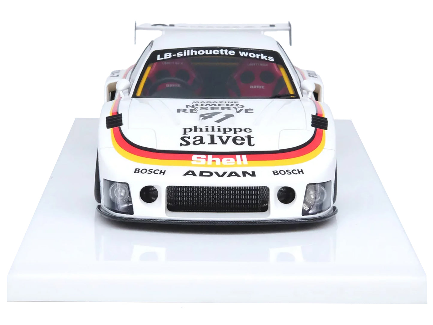 Mazda RX7 (FD3S) LB-Super Silhouette RHD (Right Hand Drive) #41 White with Stripes and Graphics 1/18 Model Car by Inno Models