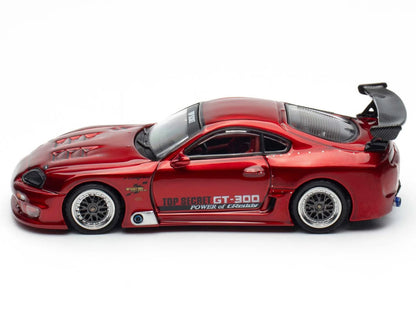 Toyota Supra (A80) "Top Secret" GT300 RHD (Right Hand Drive) Red Metallic 1/64 Diecast Model Car by Inno Models