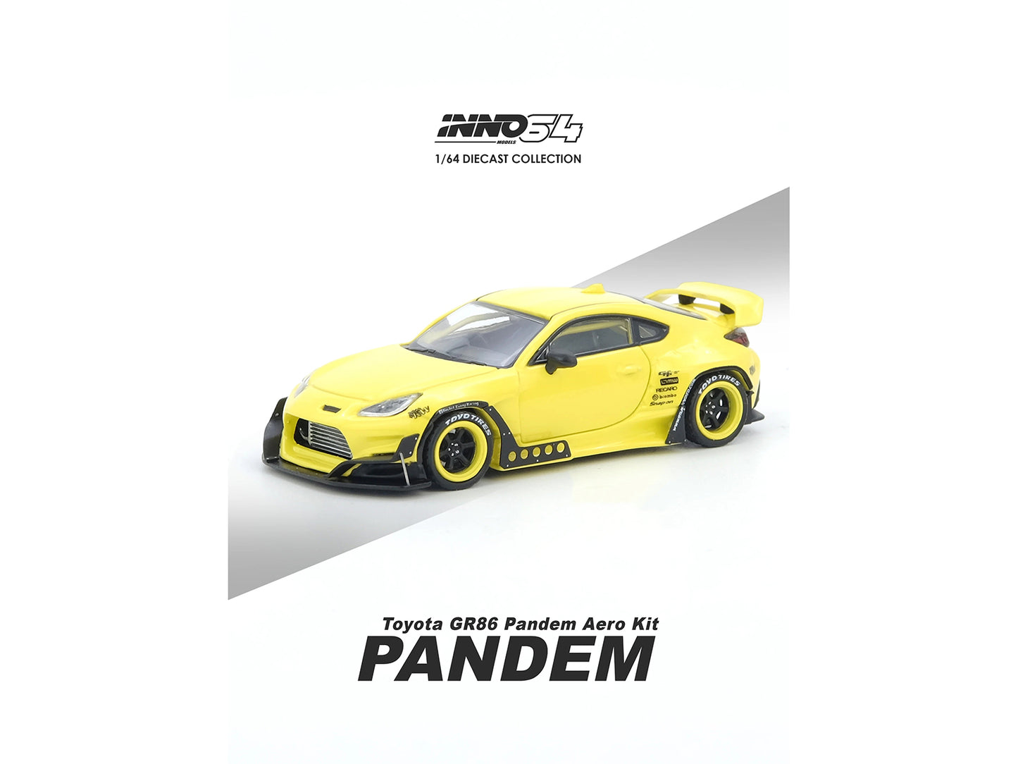 Toyota GR86 "Pandem" RHD (Right Hand Drive) Yellow 1/64 Diecast Model Car by Inno Models
