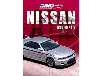 Nissan Skyline GT-R N1 (R33) RHD (Right Hand Drive) "Tuned by Mine's" Silver 1/64 Diecast Model Car by Inno Models-DiecastModeler.com