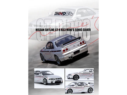 Nissan Skyline GT-R N1 (R33) RHD (Right Hand Drive) "Tuned by Mine's" Silver 1/64 Diecast Model Car by Inno Models-DiecastModeler.com
