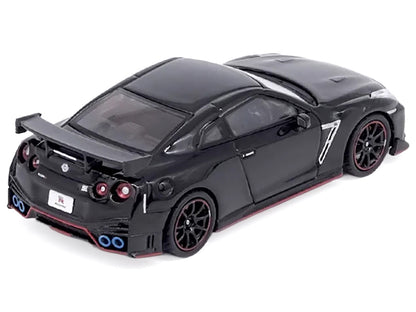 Nissan GT-R (R35) Nismo RHD (Right Hand Drive) Nismo Black with Carbon Hood and Top 1/64 Diecast Model Car by Inno Models-DiecastModeler.com