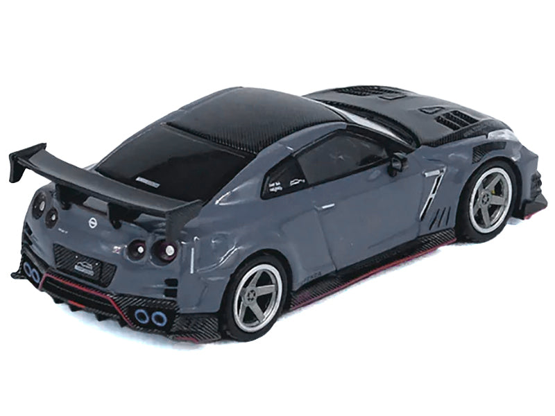 2024 Nissan GT-R (R35) Nismo "Top Secret" RHD (Right Hand Drive) Gray with Carbon Hood and Top "Hong Kong Toy Car Salon 2024 Special Edition" 1/64 Diecast Model Car by Inno Models-DiecastModeler.com