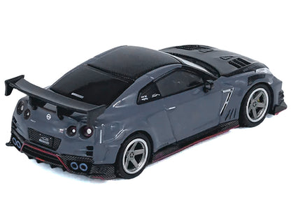 2024 Nissan GT-R (R35) Nismo "Top Secret" RHD (Right Hand Drive) Gray with Carbon Hood and Top "Hong Kong Toy Car Salon 2024 Special Edition" 1/64 Diecast Model Car by Inno Models-DiecastModeler.com