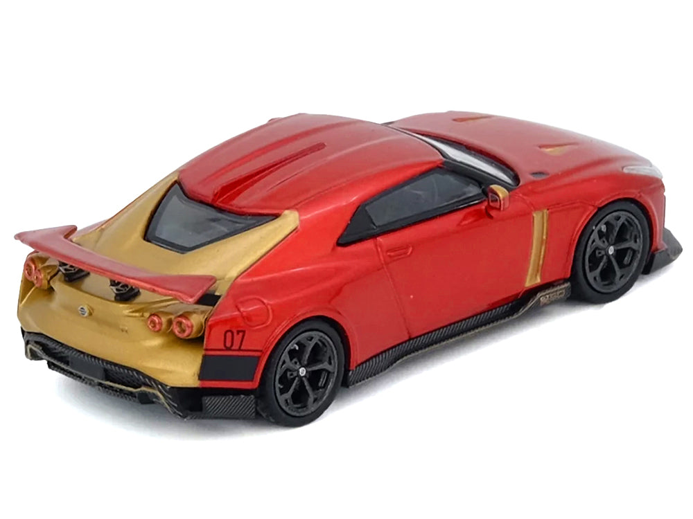 Nissan GT-R50 By ItalDesign Red Metallic with Gold Accents 1/64 Diecast Model Car by Inno Models