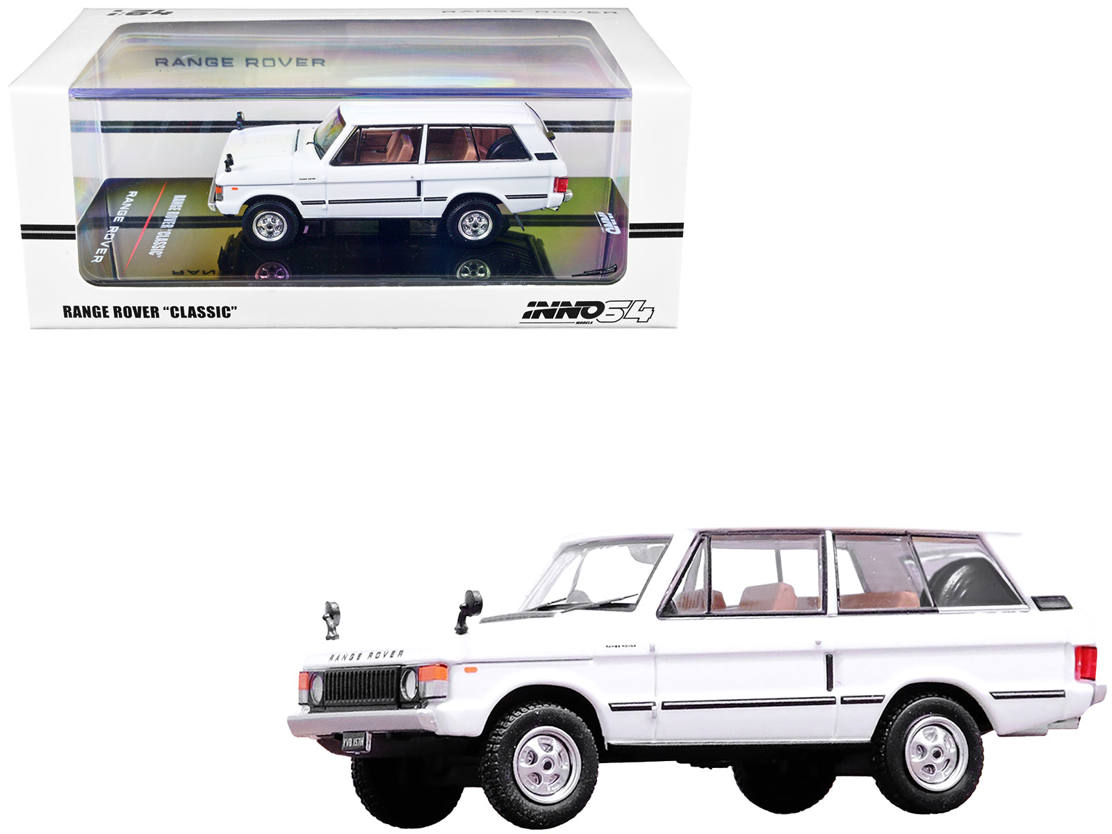 Land Rover Range Rover Classic RHD (Right Hand Drive) White 1/64 Diecast Model Car by Inno Models-DiecastModeler.com