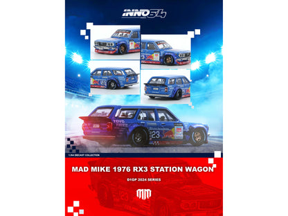 1976 Mazda RX3 Station Wagon RHD (Right Hand Drive) #12 "Mad" Mike Whiddett "D1 Grand Prix" (2024) 1/64 Diecast Model Car by Inno Models